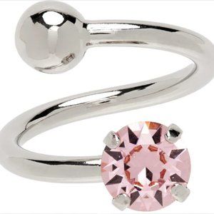 JUSTINE CLENQUET SSENSE Exclusive Silver & Pink Val Ring